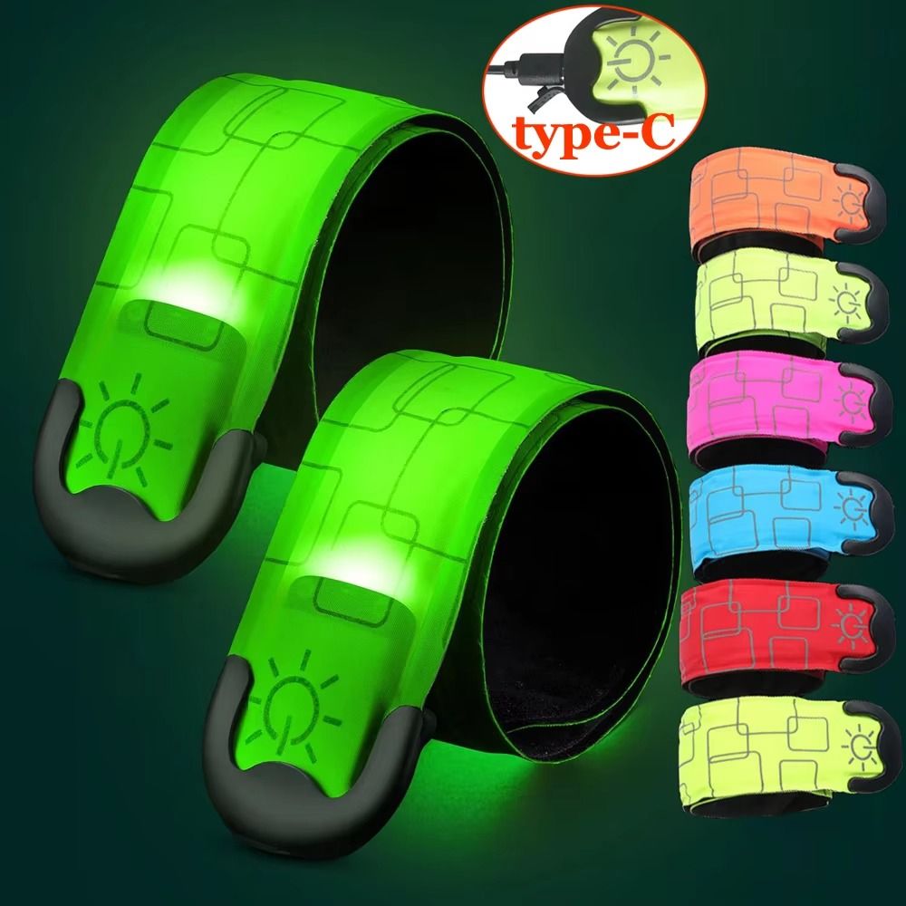 Running Visibility Gear - ปลอกแขนวิ่งกลางคืนแบบใช้แบตเตอรี่ 5 สี ชาร์จ USB ได้