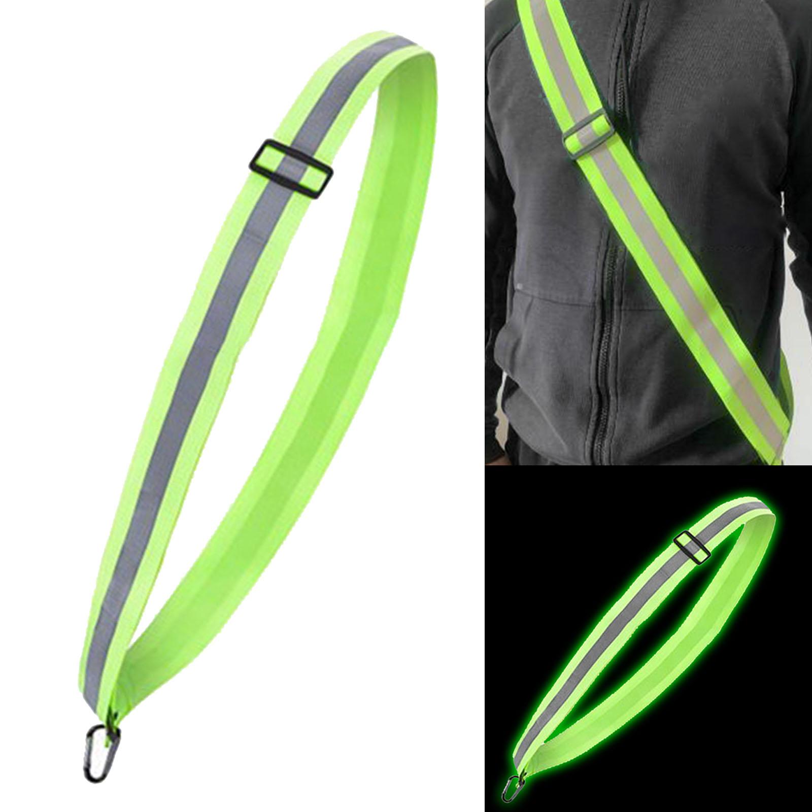 Running Visibility Gear - เข็มขัดนิรภัยสะท้อนแสงระดับพรีเมียม - อุปกรณ์วิ่งทัศนวิสัยสูงสําหรับการปั่นจักรยานกลางคืนจ๊อกกิ้งกิจกรรมกลางแจ้ง - ปรับ S