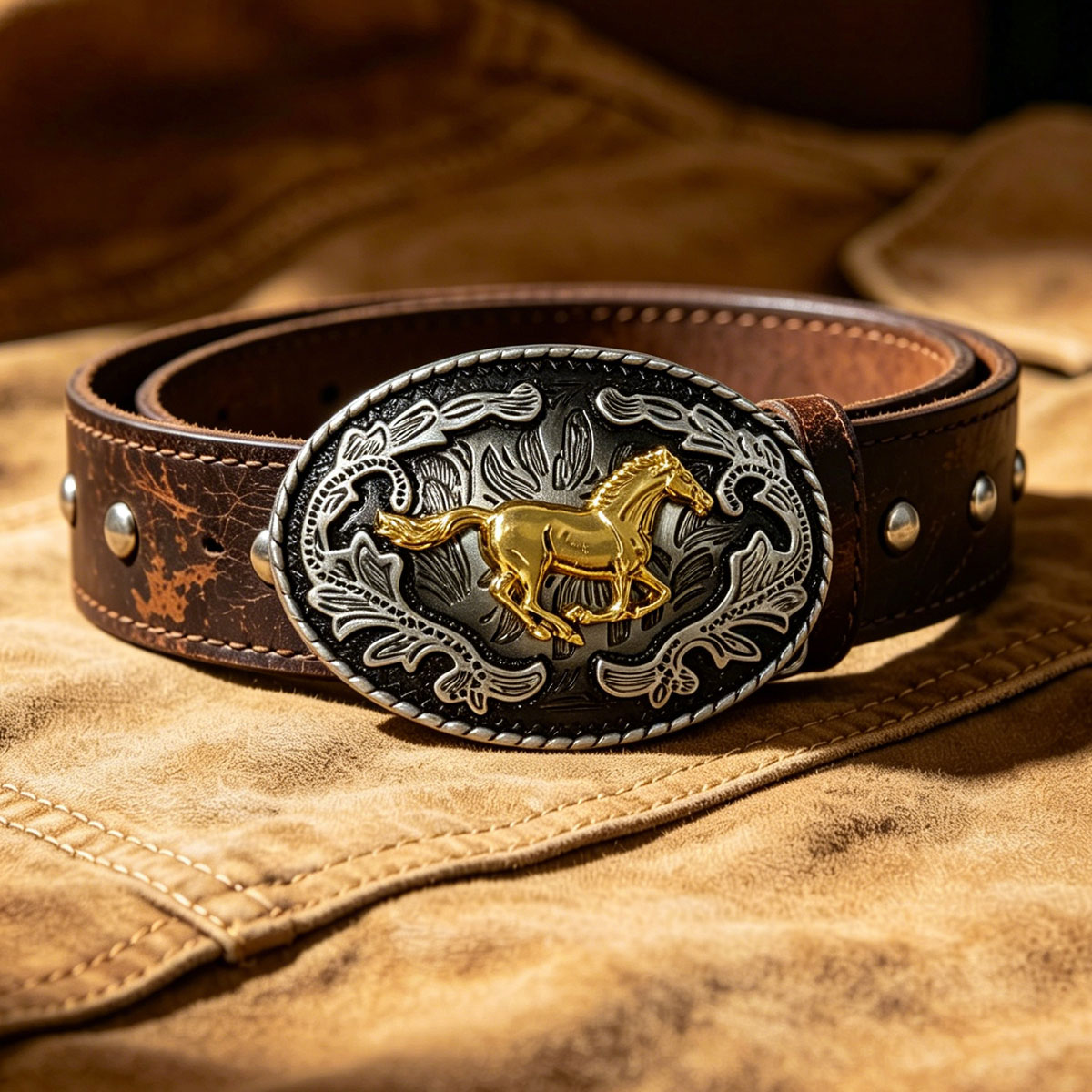 หัวเข็มขัดโลหะลายม้าทองสไตล์ตะ - Running Belt บทวิจารณ์และราคา