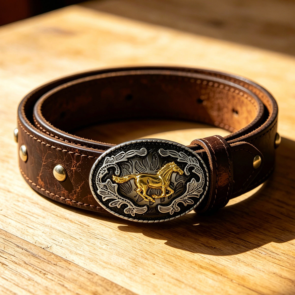 หัวเข็มขัดโลหะลายม้าทองสไตล์ตะ - Running Belt บทวิจารณ์และราคา