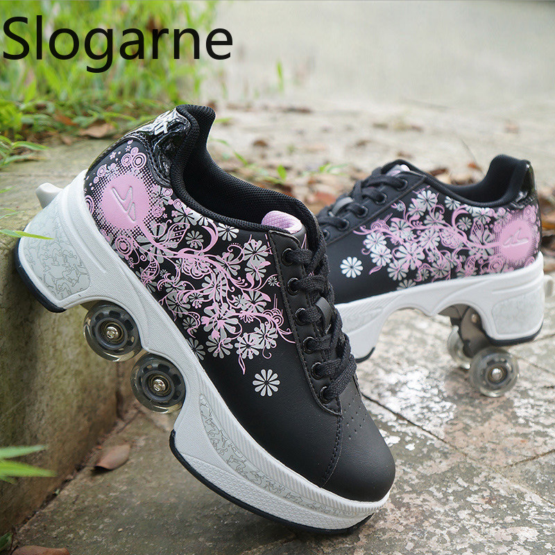 รองเท้าสเก็ตแบบมีล้อ 4 ล้อ สำห - Running Shoes Women บทวิจารณ์และราคา